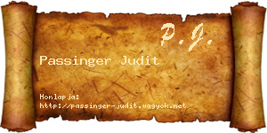 Passinger Judit névjegykártya